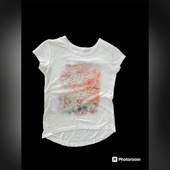 Live Life Tee by Xhilaration size Large 10/12 girls Hi Low - Picture 3 of 8